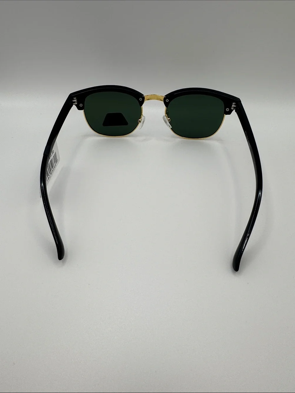 Polarized Black and Gold Clubmaster Sunglasses - Men